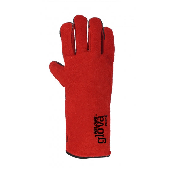 Luva soldador crute vermelho forro 35 cm