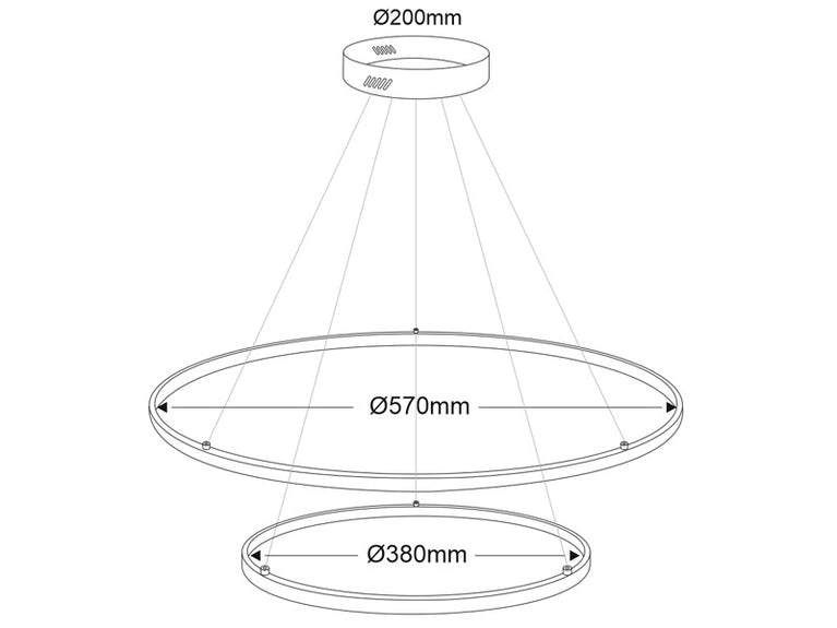 Candeeiro suspenso ELIX 60W - preto - Ø57+38cm