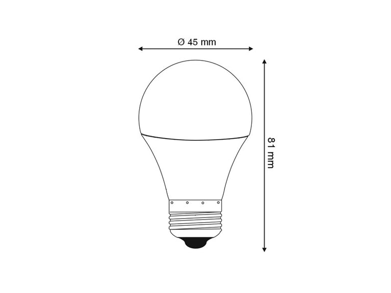 Lâmpada LED E27 esférica G45 220º 5W