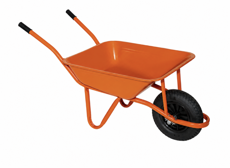 Carro de mão retangular laranja