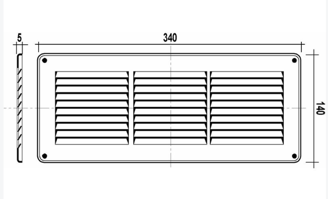 Grelhas de Ventilação Inox Retangulares