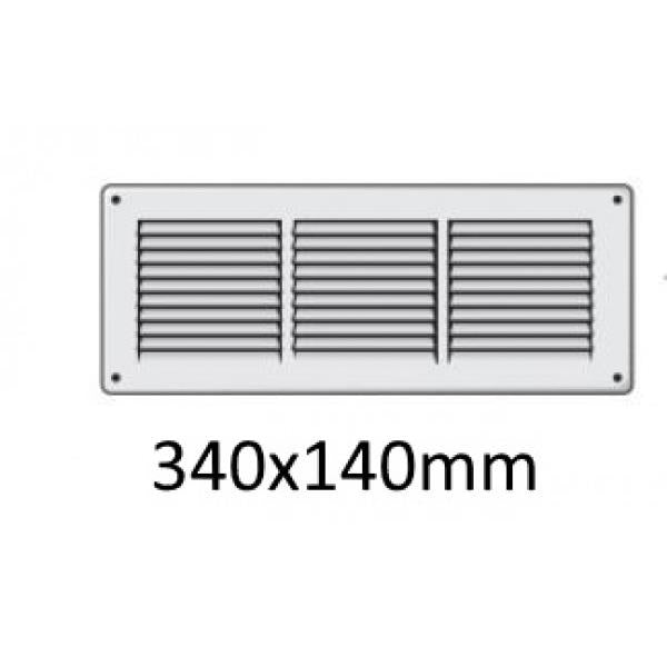 Grelha ventilação em metal branco - fixação com parafusos