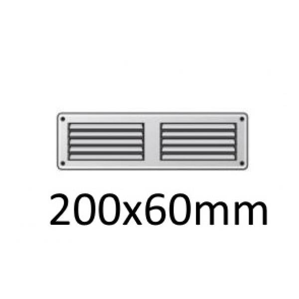 Grelha ventilação em metal branco - fixação com parafusos