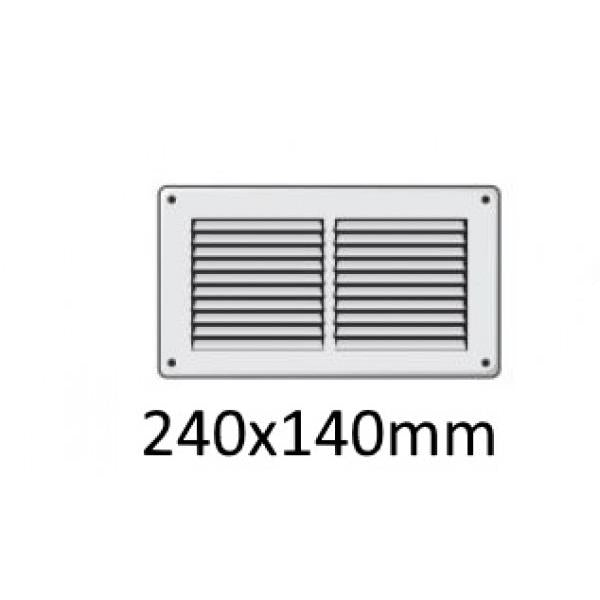 Grelha ventilação em metal branco - fixação com parafusos