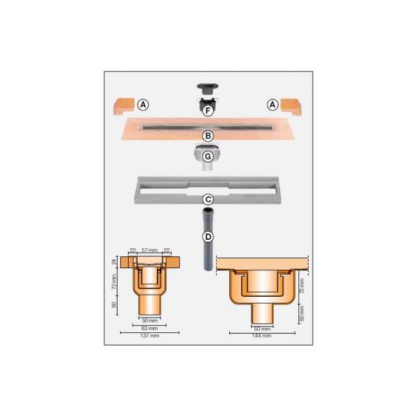 Ralo de escoamento em linha - Kerdi-line V - SCHLÜTER