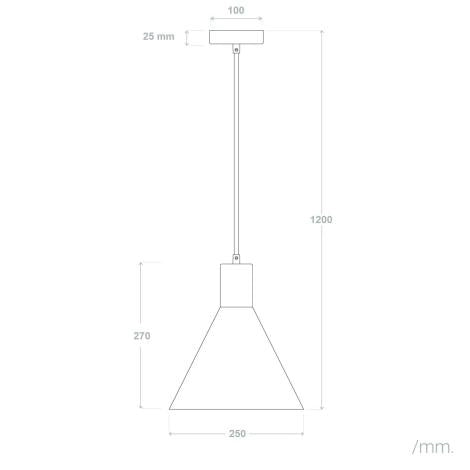 Candeeiro Suspenso Metal e Madeira Arbat