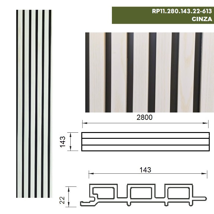 Revestimento Revdek Wall Ripado CPL - 22mm
