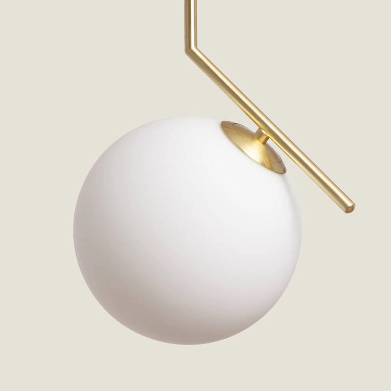 Candeeiro Suspenso Metal e Vidro Moonlight - dourado
