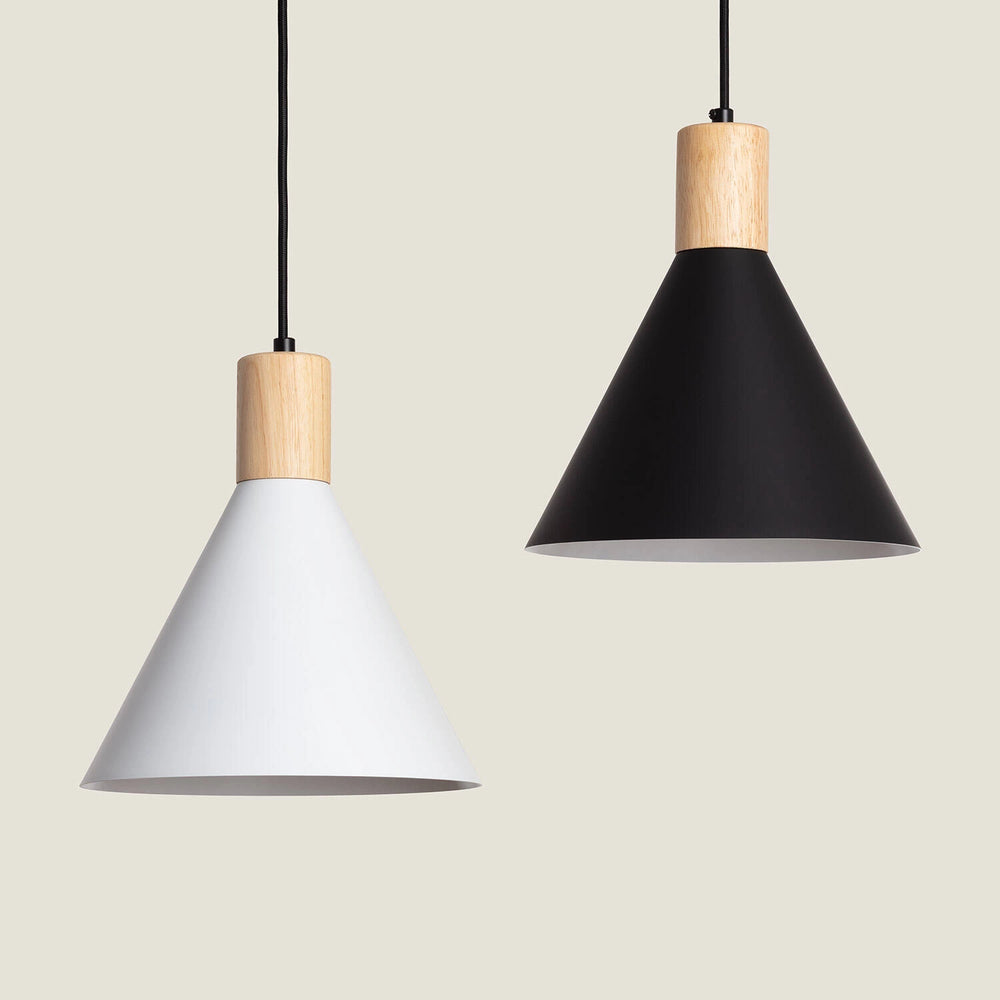 Candeeiro Suspenso Metal e Madeira Arbat