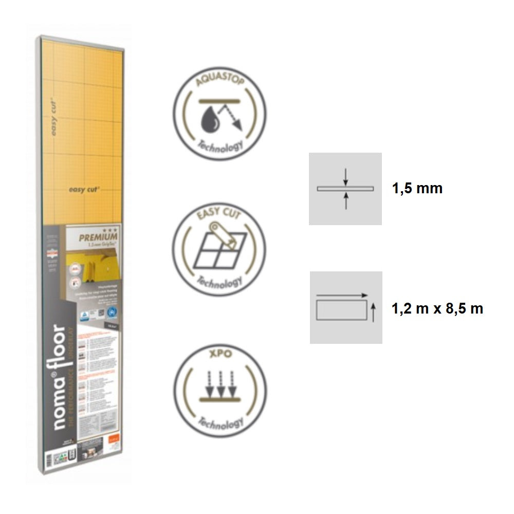 Lâmina PREMIUM GRIPTEC AQUASTOP 1,5MM - NOMAFLOOR