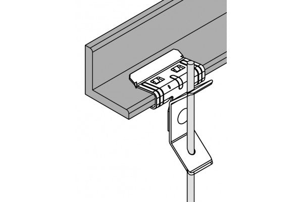 Clip horizontal com regulador para vareta de suspensão perfil teto