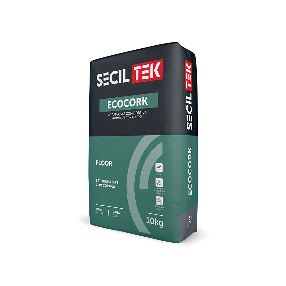 Ecocork Floor - Argamassa leve com cortiça - 10kg - SECIL