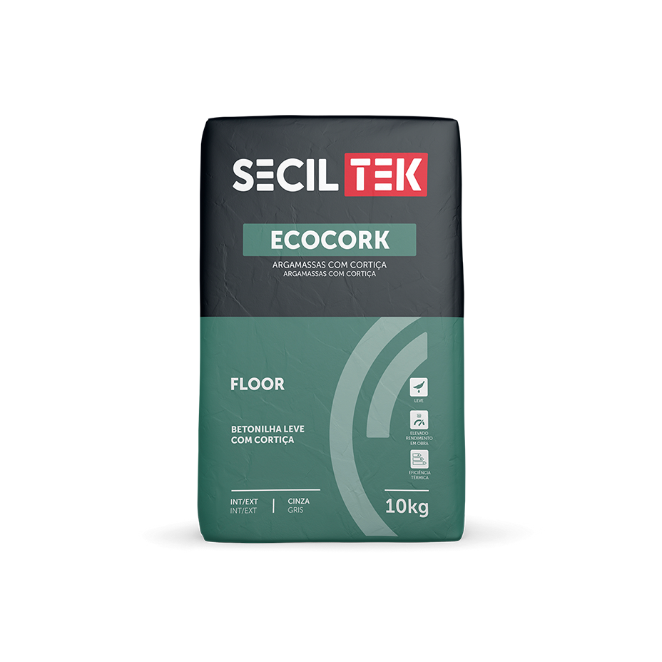 Ecocork Floor - Argamassa leve com cortiça - 10kg - SECIL