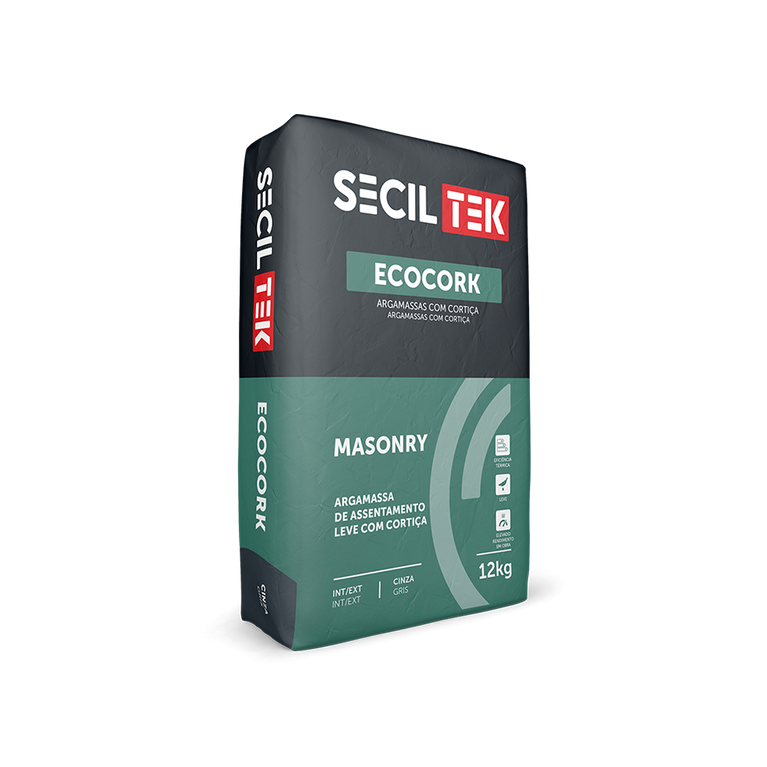 Ecocork Masonry - Argamassa alvenaria com cortiça - 12kg - SECIL