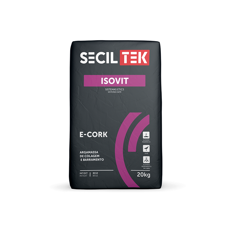 Isovit E-Cork MD - Argamassa de Cal e cortiça - 20kg - SECIL