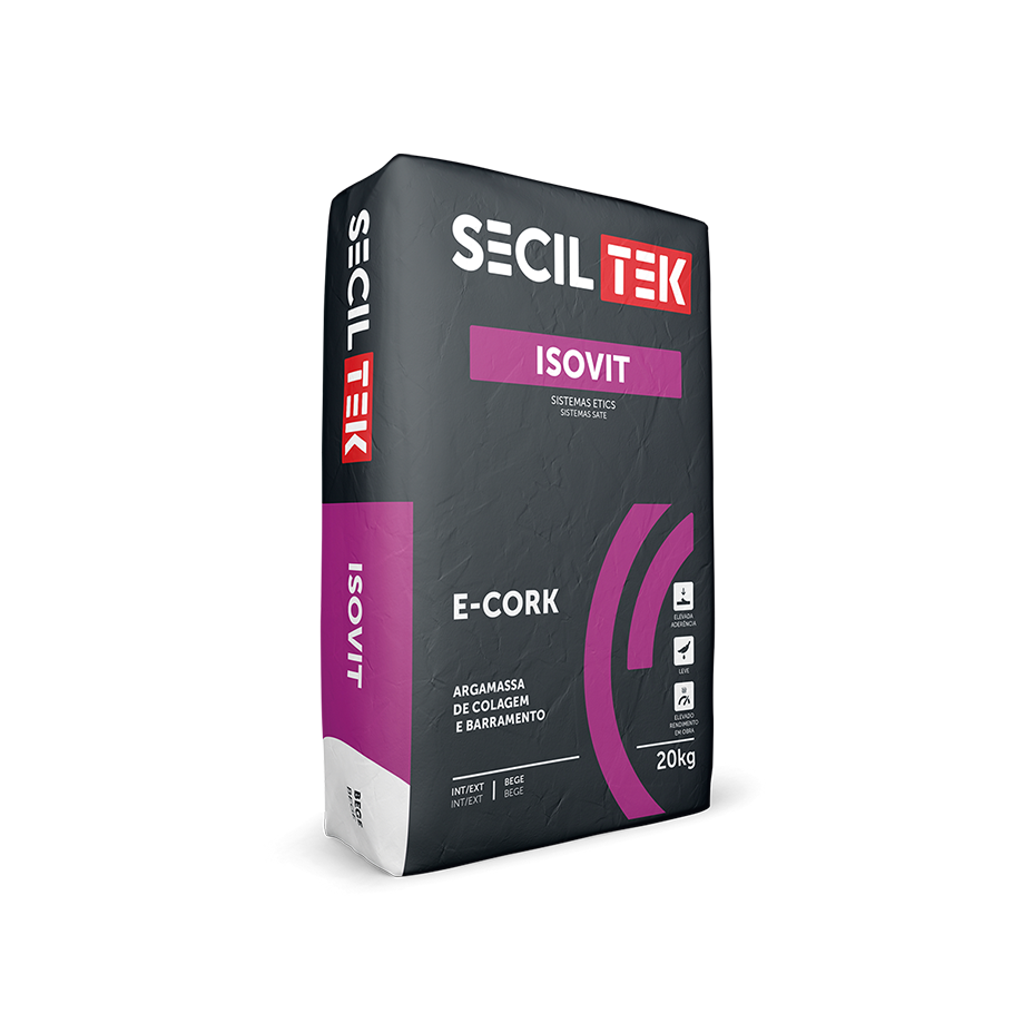 Isovit E-Cork - Argamassa de Cal e cortiça - 20kg - SECIL