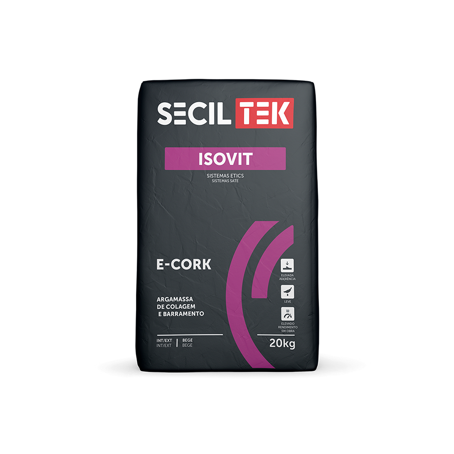 Isovit E-Cork - Argamassa de Cal e cortiça - 20kg - SECIL