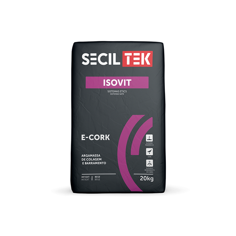 Isovit E-Cork - Argamassa de Cal e cortiça - 20kg - SECIL