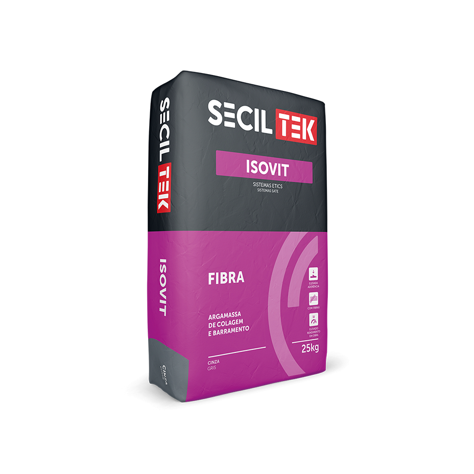 Isovit Fibra - Argamassa fibra-reforçada - 25kg - SECIL
