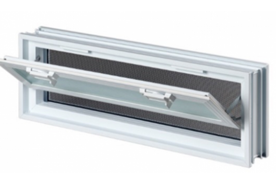 Janela basculante em PVC para Blocos de vidro