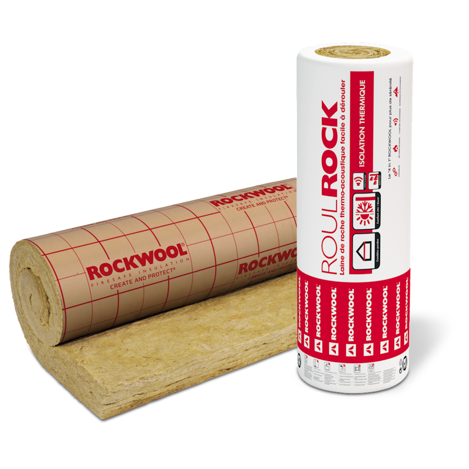 Lã de Rocha Rockwool - Roulrock Kraft - rolo com papel 