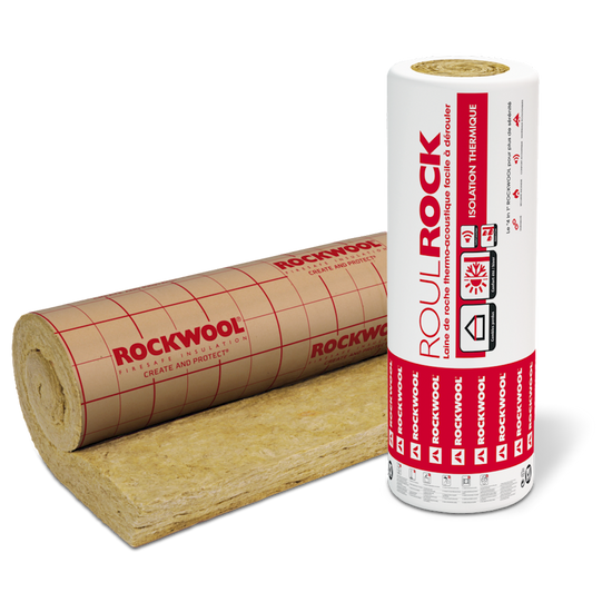 Lã de Rocha Rockwool - Roulrock Kraft - rolo com papel 
