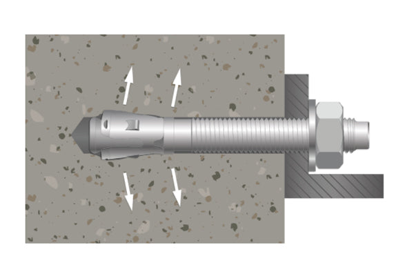 Ancoragem metálica expansão Inox - rosca externa